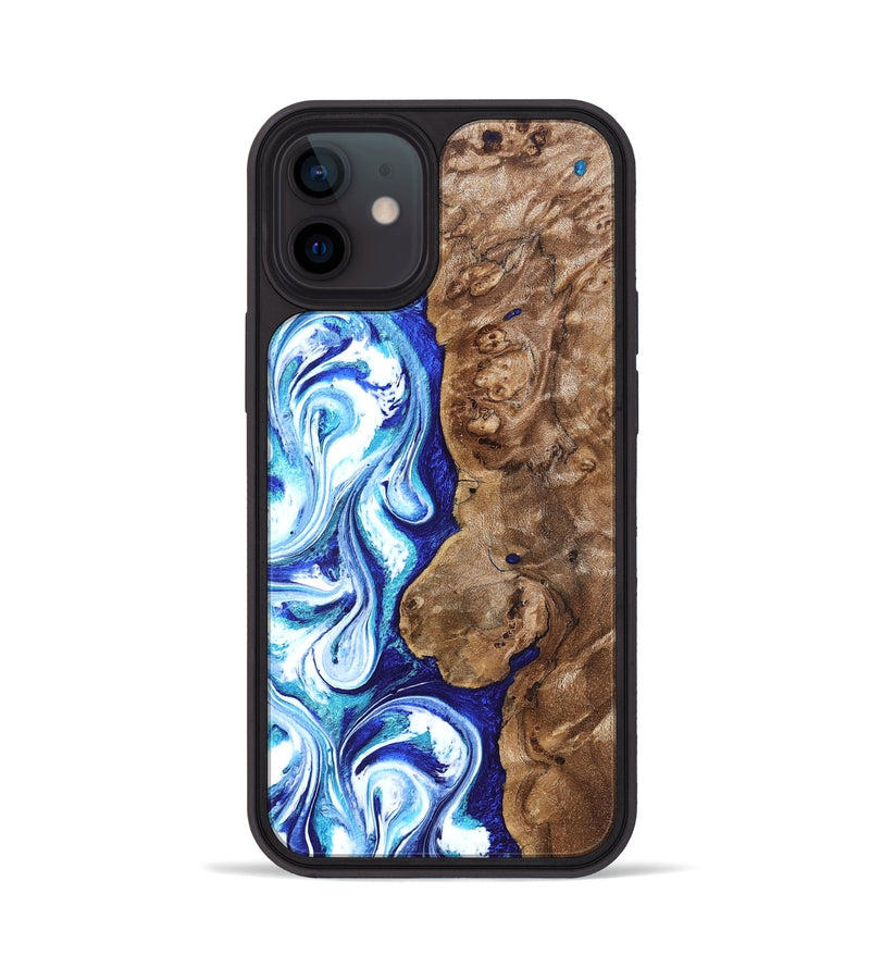 iPhone 12 Wood Phone Case - Janna (Blue, 820154)