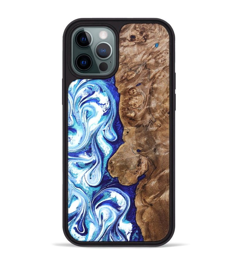 iPhone 12 Pro Max Wood Phone Case - Janna (Blue, 820154)
