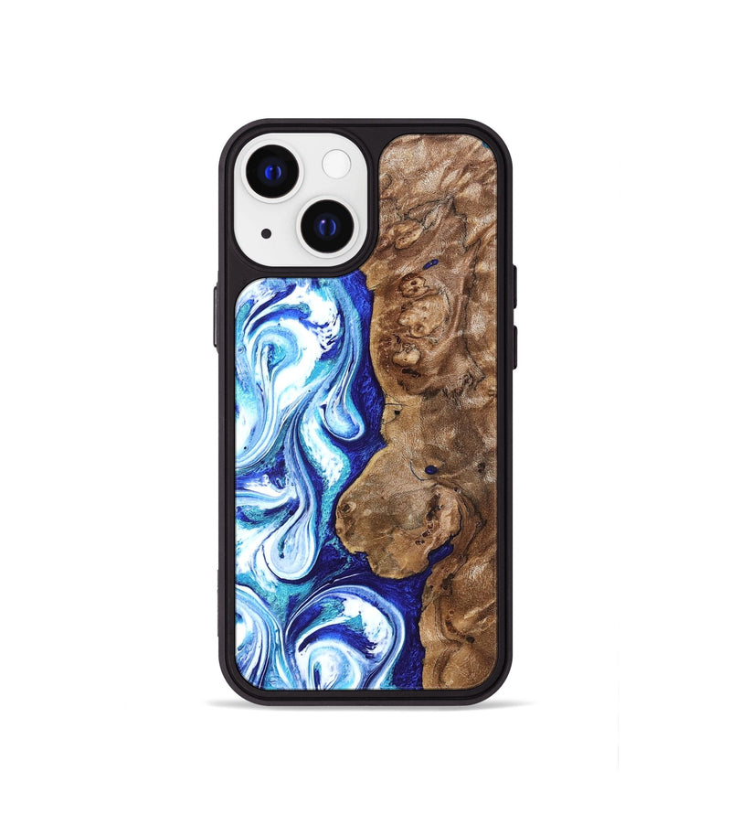 iPhone 13 mini Wood Phone Case - Janna (Blue, 820154)