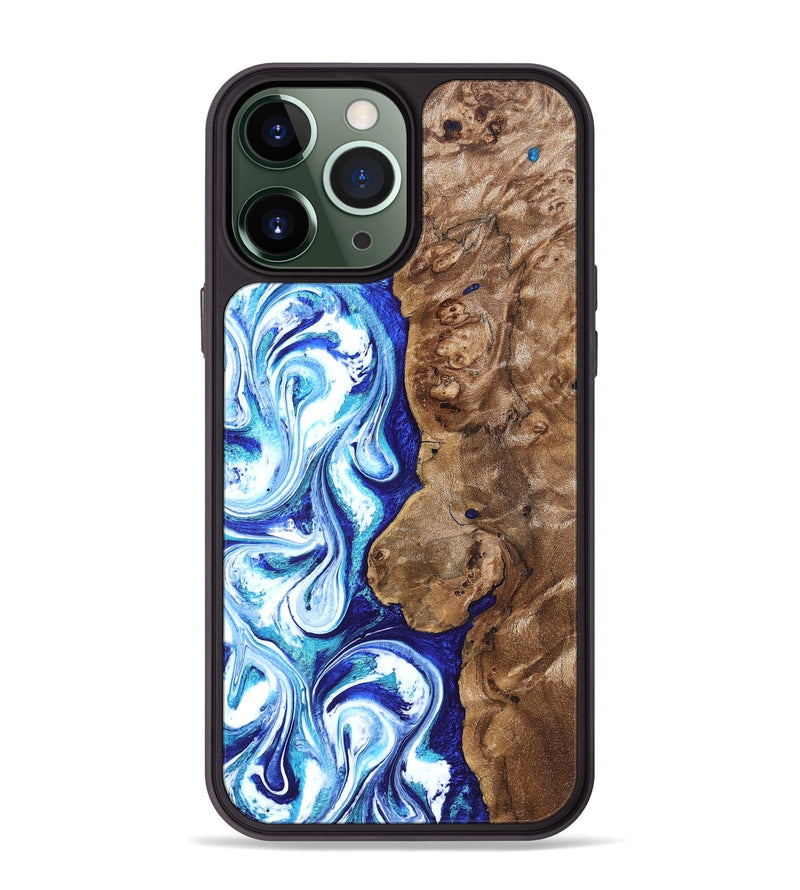 iPhone 13 Pro Max Wood Phone Case - Janna (Blue, 820154)