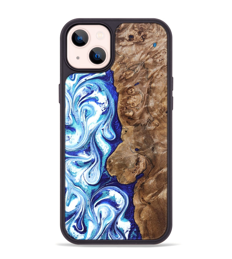 iPhone 14 Plus Wood Phone Case - Janna (Blue, 820154)
