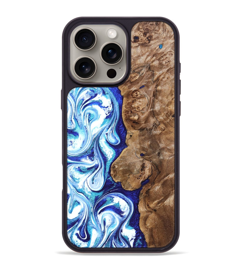 iPhone 16 Pro Max Wood Phone Case - Janna (Blue, 820154)