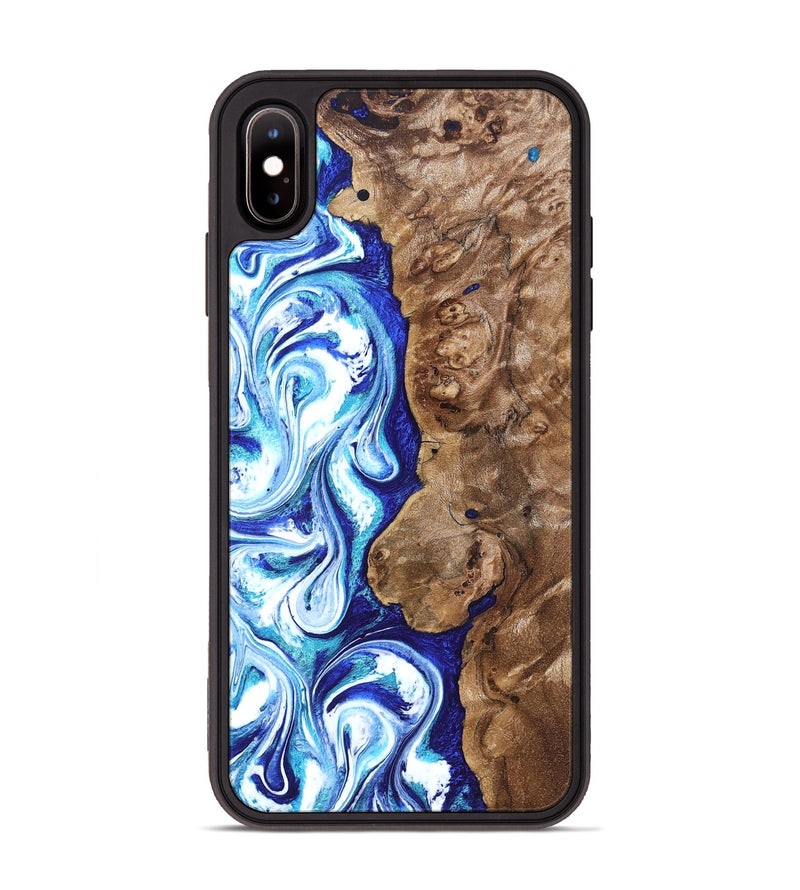 iPhone Xs Max Wood Phone Case - Janna (Blue, 820154)