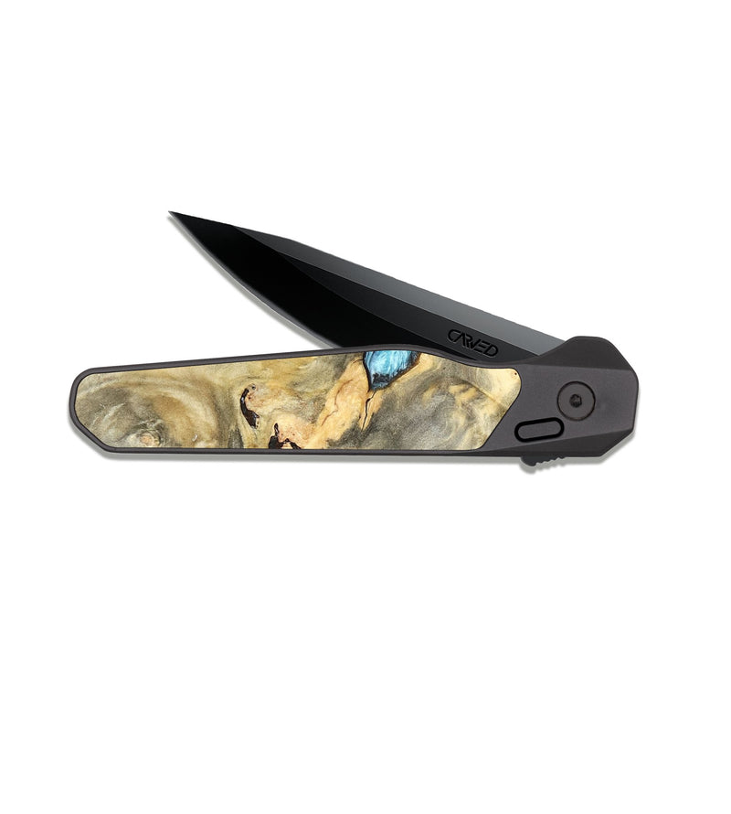 EDC Dark Slate Wood Pocket Knife - Syble (Blue, 820155)
