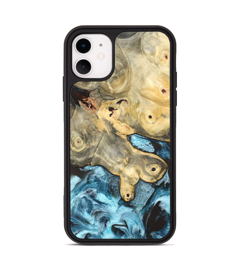 iPhone 11 Wood Phone Case - Syble (Blue, 820155)