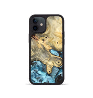 iPhone 12 mini Wood Phone Case - Syble (Blue, 820155)