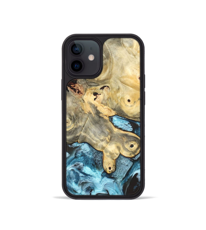 iPhone 12 mini Wood Phone Case - Syble (Blue, 820155)