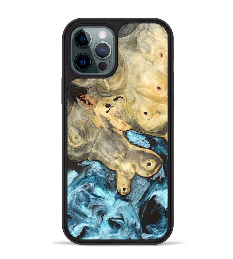 iPhone 12 Pro Max Wood Phone Case - Syble (Blue, 820155)