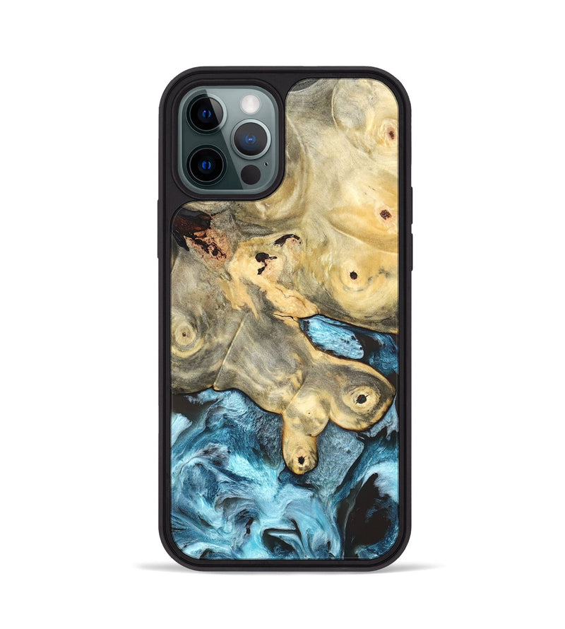 iPhone 12 Pro Wood Phone Case - Syble (Blue, 820155)
