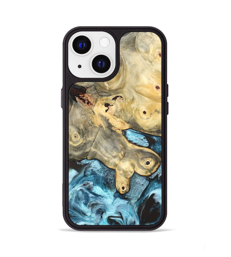 iPhone 13 Wood Phone Case - Syble (Blue, 820155)
