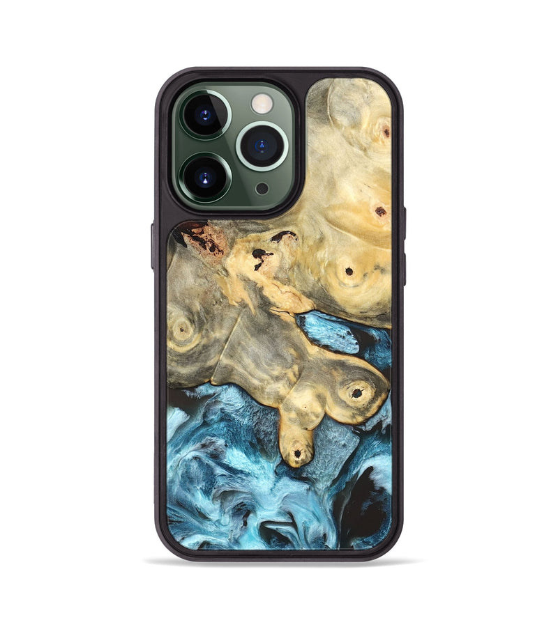 iPhone 13 Pro Wood Phone Case - Syble (Blue, 820155)