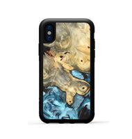 iPhone Xs Wood Phone Case - Syble (Blue, 820155)
