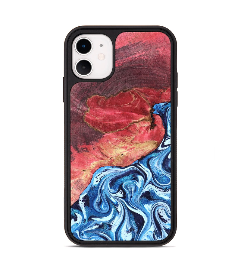 iPhone 11 Wood Phone Case - Aura (Blue, 820156)