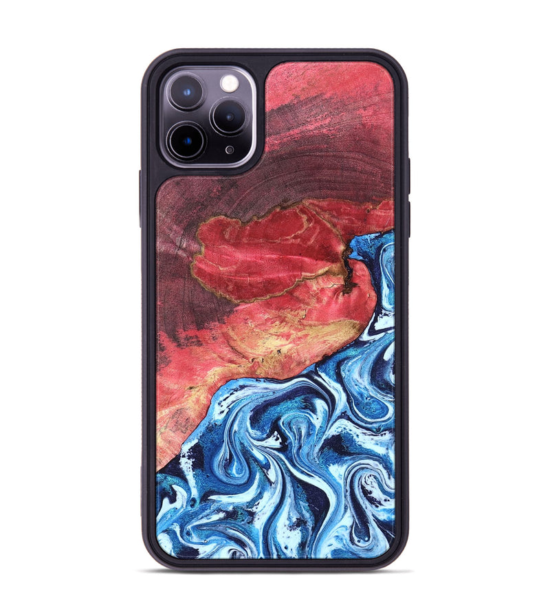 iPhone 11 Pro Max Wood Phone Case - Aura (Blue, 820156)