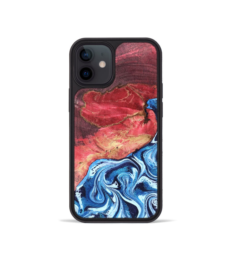 iPhone 12 mini Wood Phone Case - Aura (Blue, 820156)
