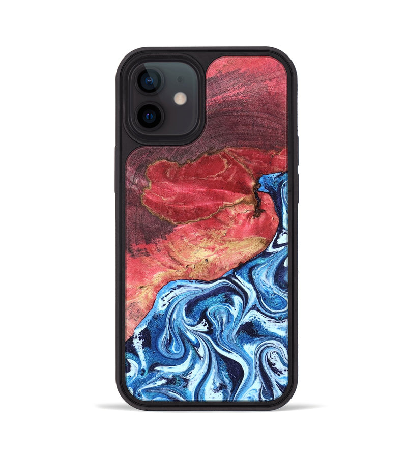 iPhone 12 Wood Phone Case - Aura (Blue, 820156)