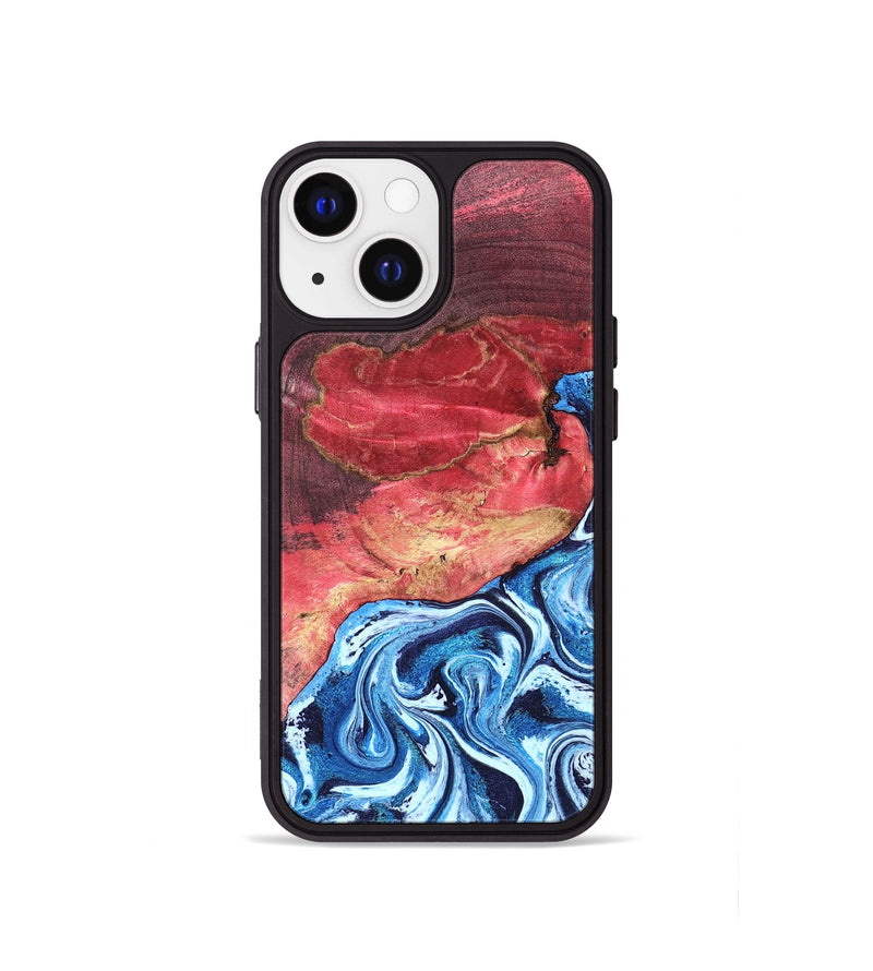 iPhone 13 mini Wood Phone Case - Aura (Blue, 820156)