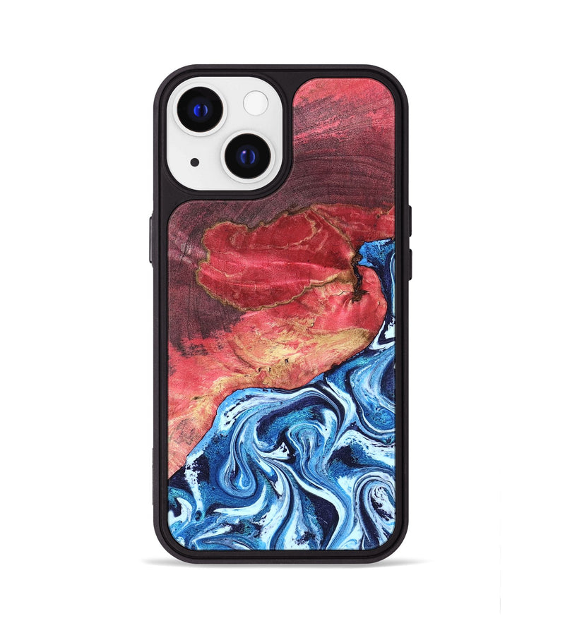 iPhone 13 Wood Phone Case - Aura (Blue, 820156)