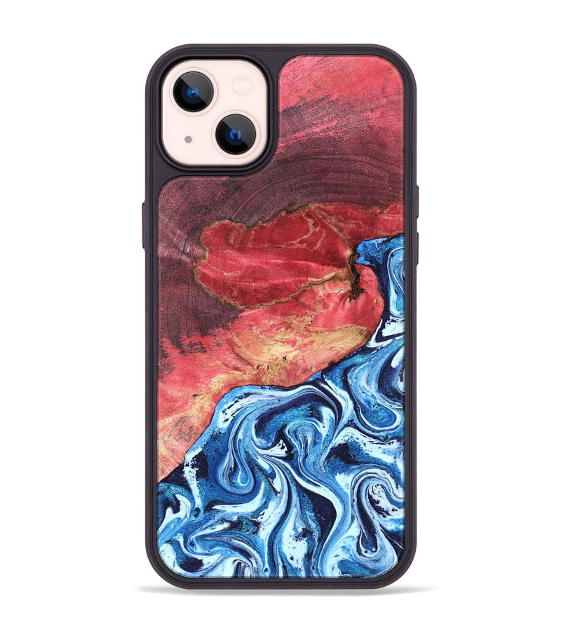 iPhone 14 Plus Wood Phone Case - Aura (Blue, 820156)