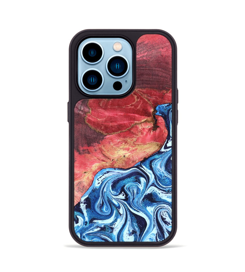 iPhone 14 Pro Wood Phone Case - Aura (Blue, 820156)