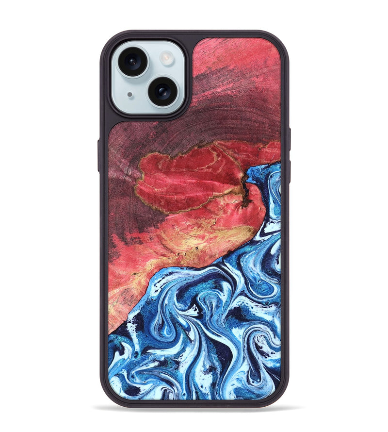 iPhone 15 Plus Wood Phone Case - Aura (Blue, 820156)