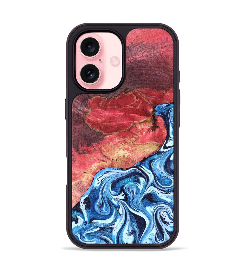 iPhone 16 Wood Phone Case - Aura (Blue, 820156)