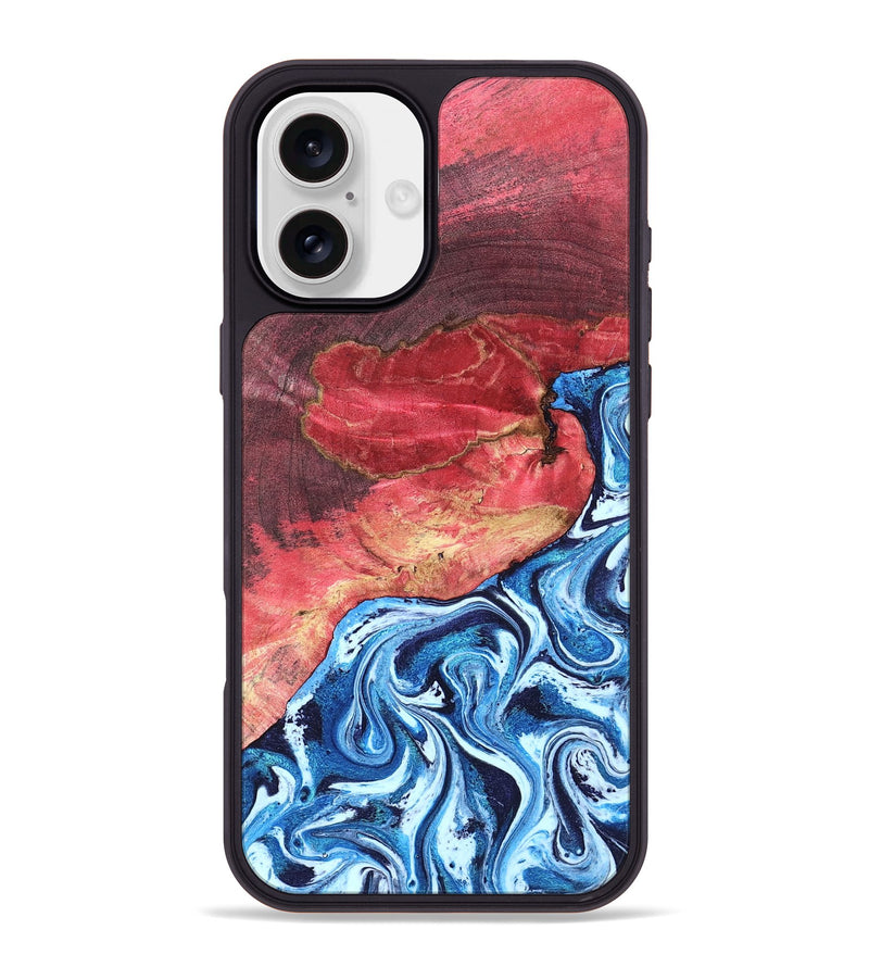 iPhone 16 Plus Wood Phone Case - Aura (Blue, 820156)