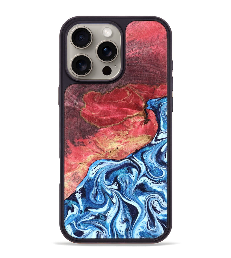 iPhone 16 Pro Max Wood Phone Case - Aura (Blue, 820156)