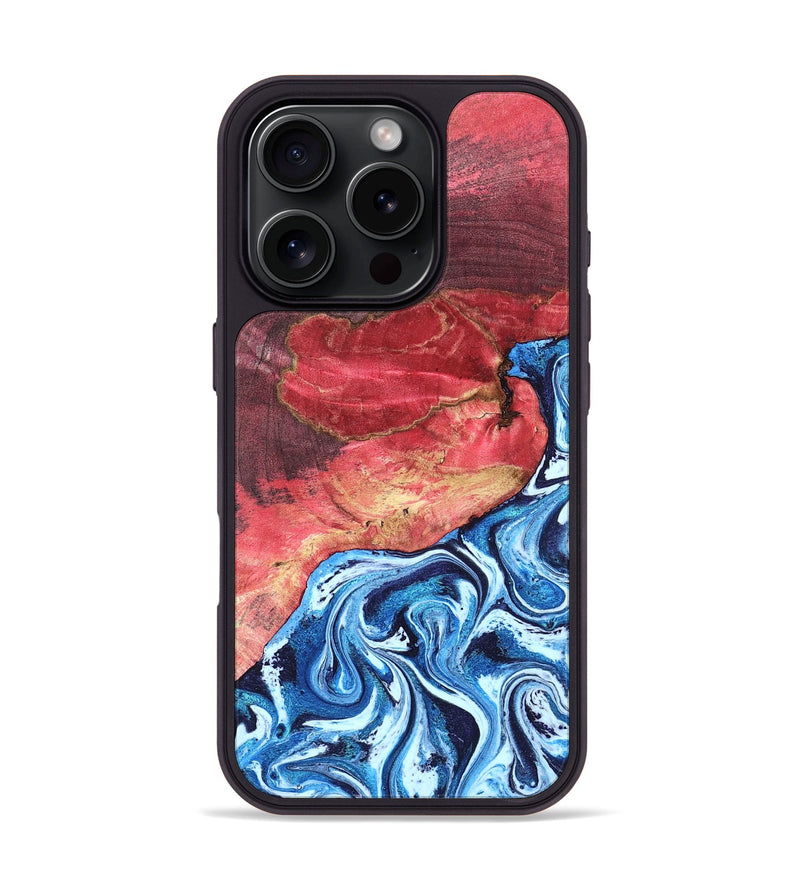iPhone 16 Pro Wood Phone Case - Aura (Blue, 820156)