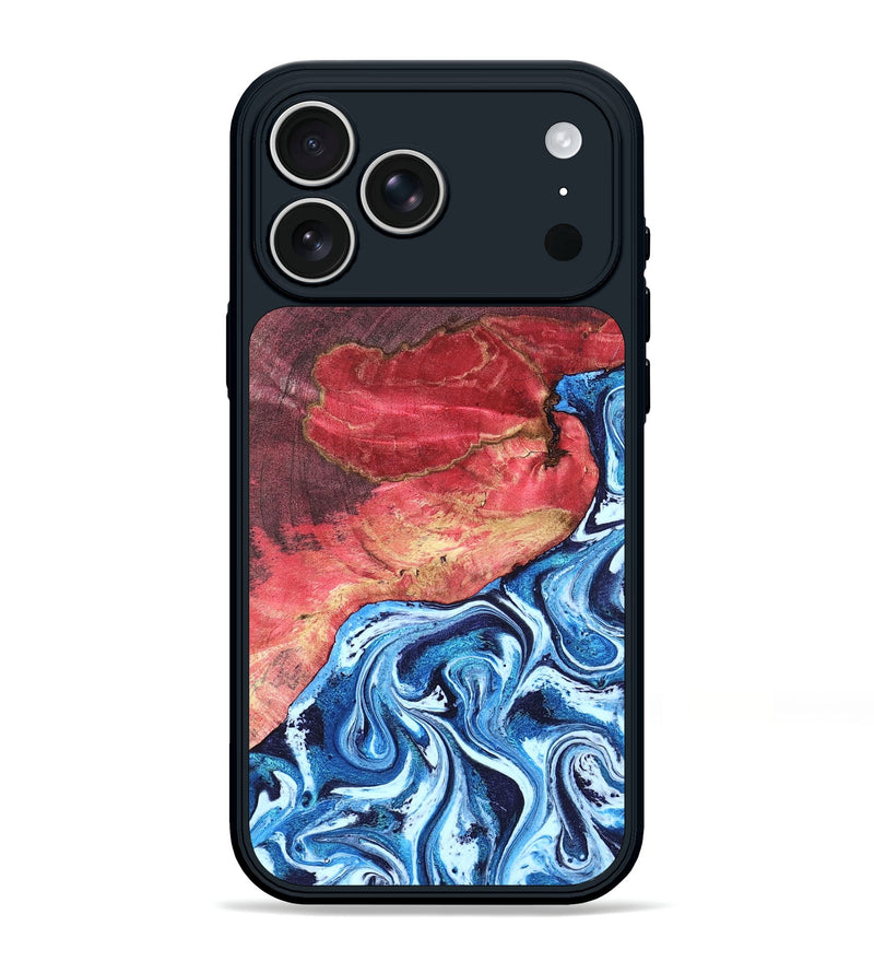 iPhone 17 Pro Max Wood Phone Case - Aura (Blue, 820156)