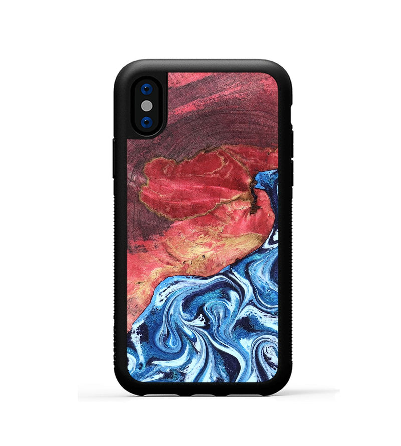 iPhone Xs Wood Phone Case - Aura (Blue, 820156)