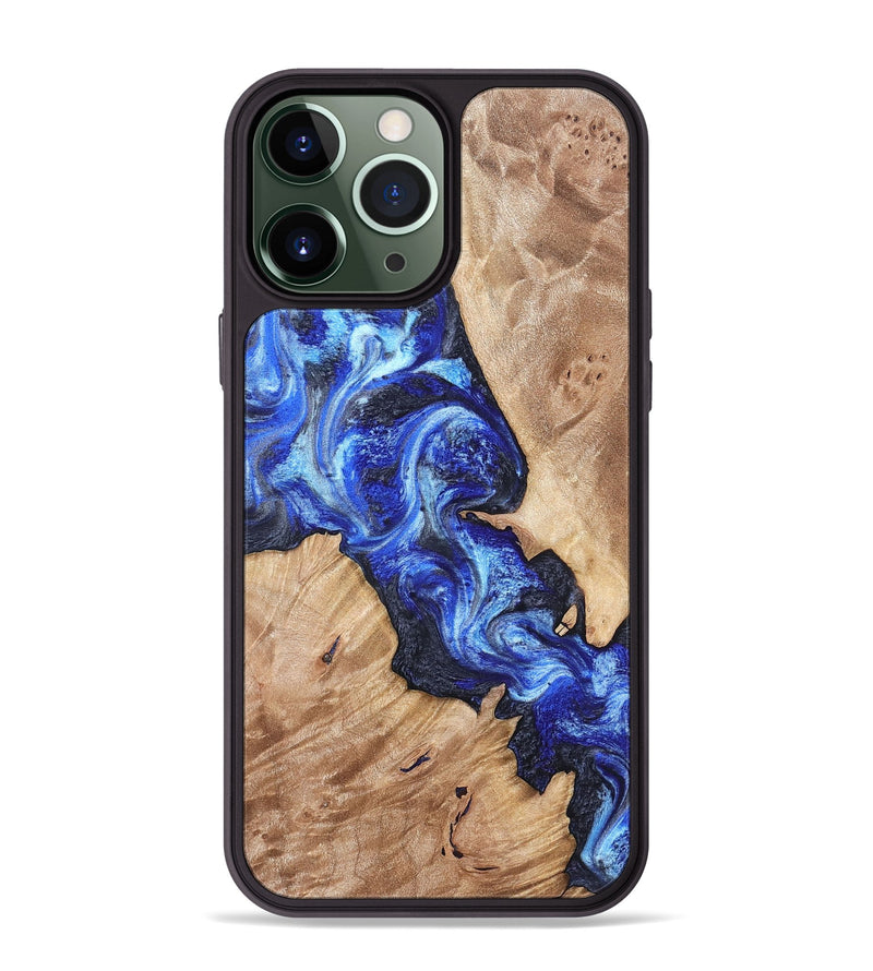 iPhone 13 Pro Max Wood Phone Case - Jenesis (Blue, 820157)