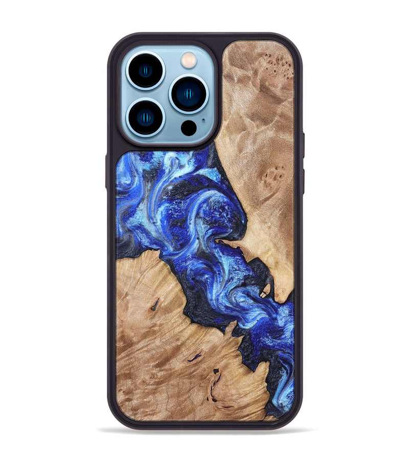 iPhone 14 Pro Max Wood Phone Case - Jenesis (Blue, 820157)