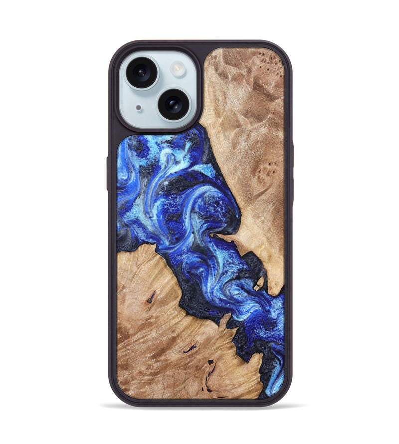iPhone 15 Wood Phone Case - Jenesis (Blue, 820157)
