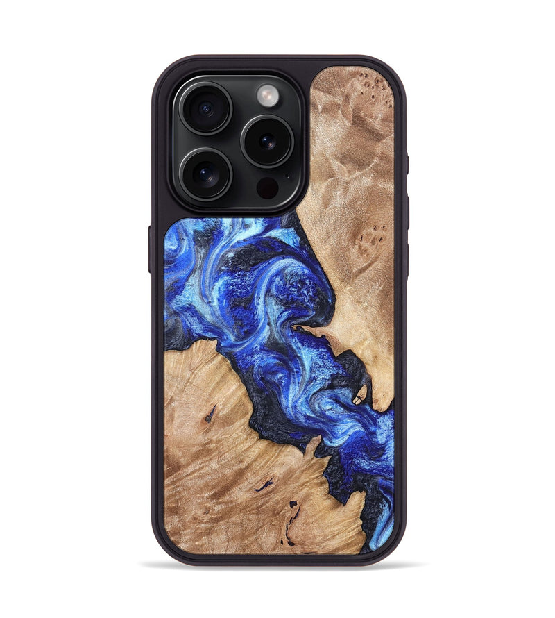 iPhone 15 Pro Wood Phone Case - Jenesis (Blue, 820157)