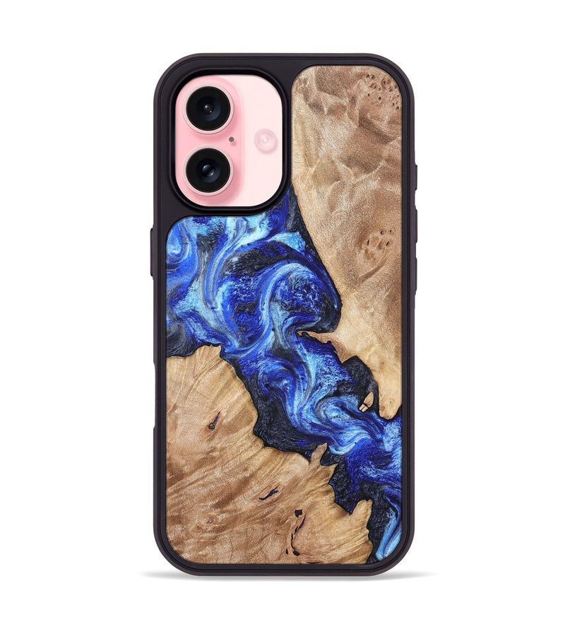 iPhone 16 Wood Phone Case - Jenesis (Blue, 820157)