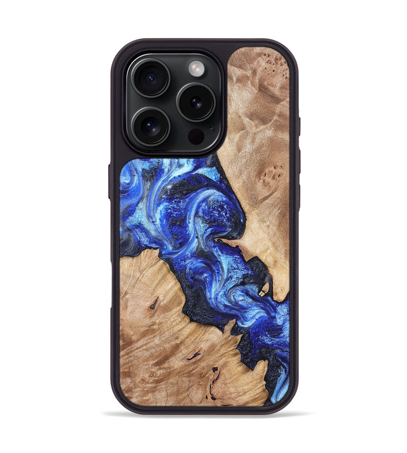 iPhone 16 Pro Wood Phone Case - Jenesis (Blue, 820157)