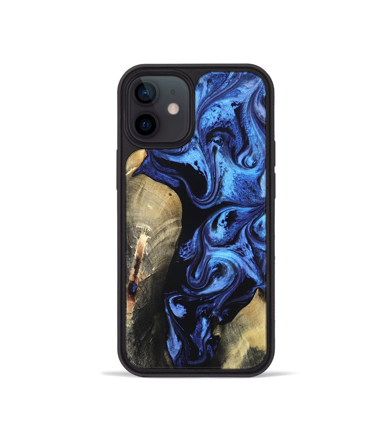 iPhone 12 mini Wood Phone Case - Jeana (Blue, 820158)
