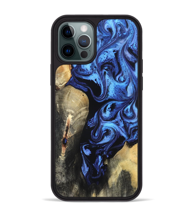 iPhone 12 Pro Max Wood Phone Case - Jeana (Blue, 820158)