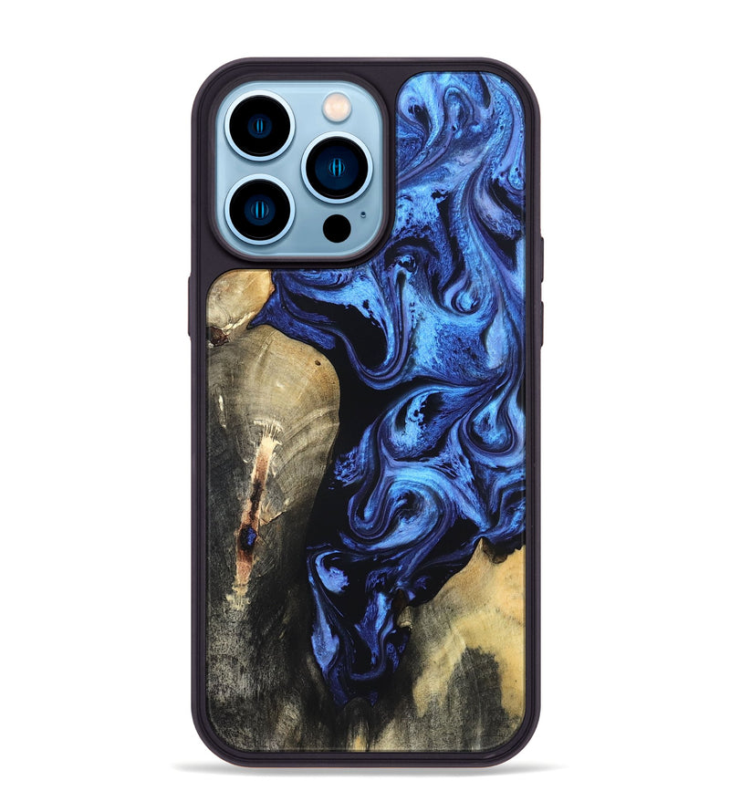 iPhone 14 Pro Max Wood Phone Case - Jeana (Blue, 820158)