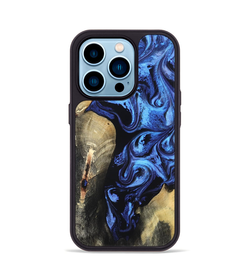 iPhone 14 Pro Wood Phone Case - Jeana (Blue, 820158)