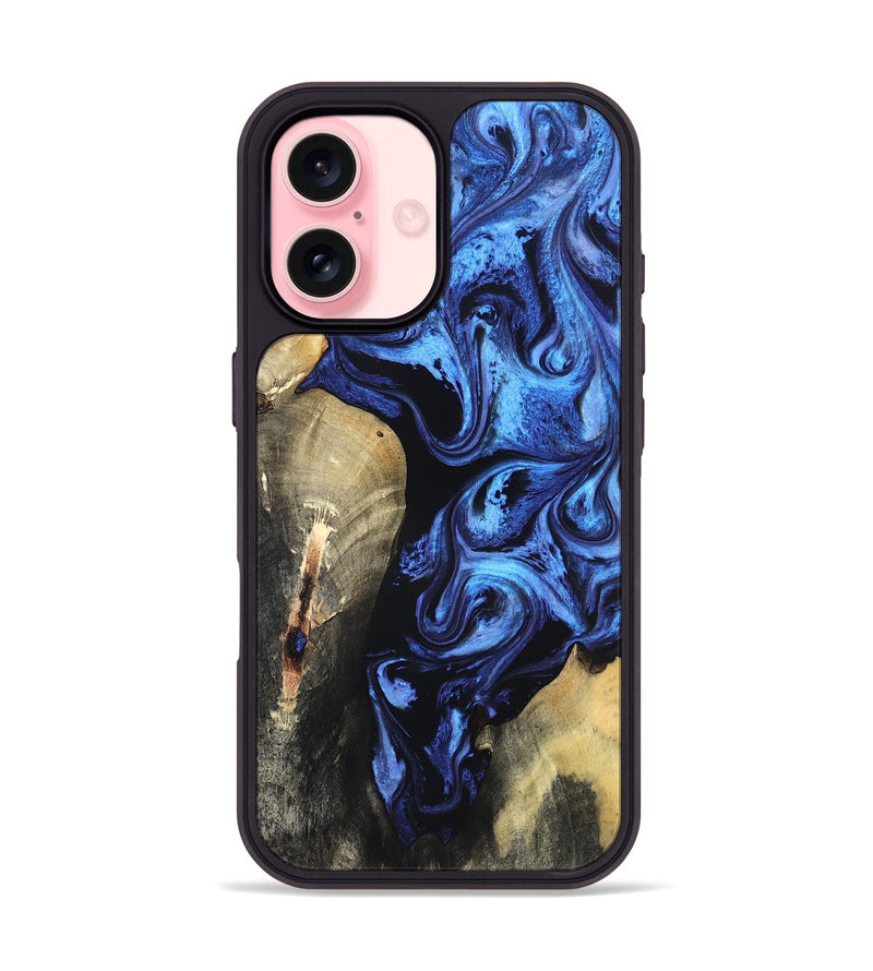 iPhone 16 Wood Phone Case - Jeana (Blue, 820158)