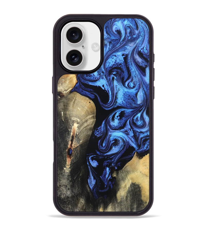 iPhone 16 Plus Wood Phone Case - Jeana (Blue, 820158)