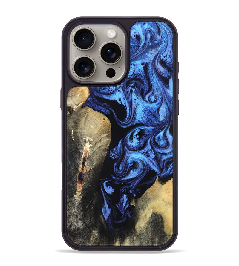 iPhone 16 Pro Max Wood Phone Case - Jeana (Blue, 820158)