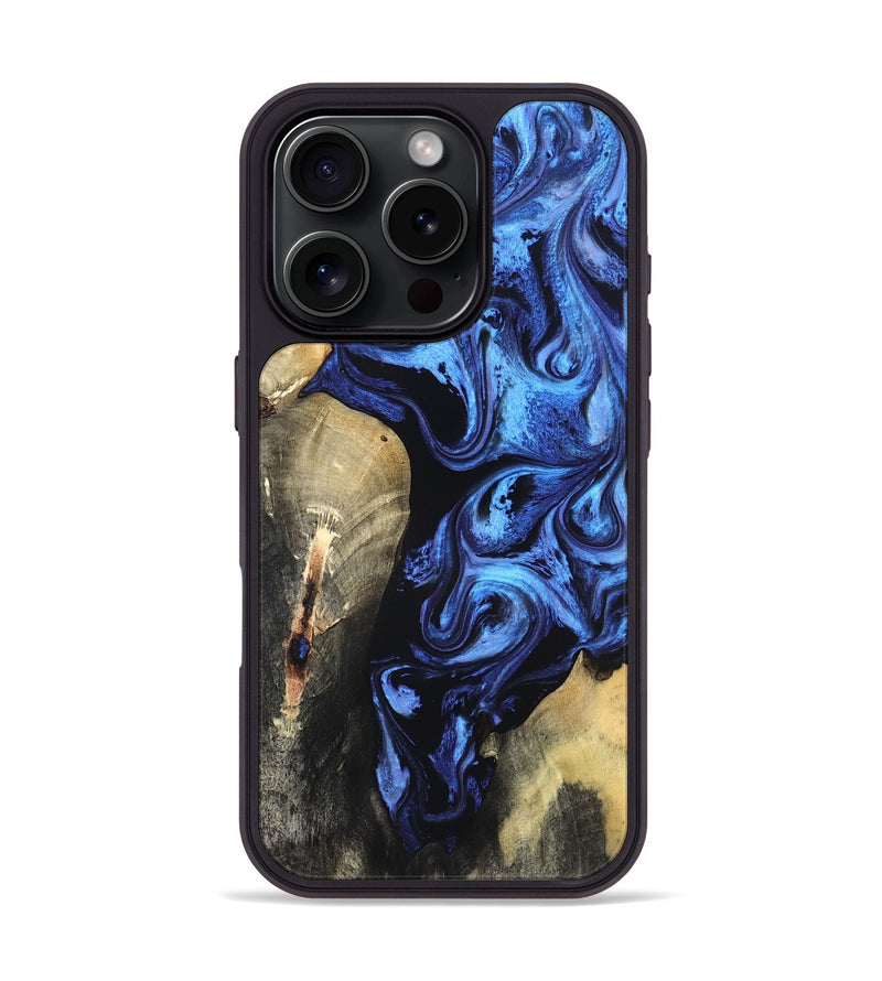 iPhone 16 Pro Wood Phone Case - Jeana (Blue, 820158)