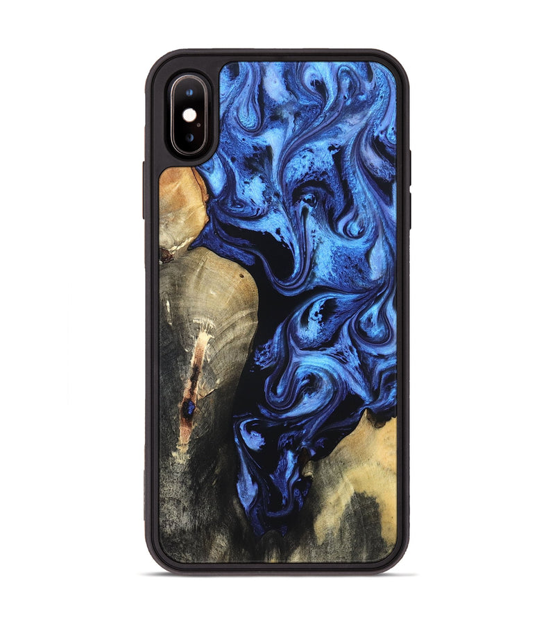 iPhone Xs Max Wood Phone Case - Jeana (Blue, 820158)