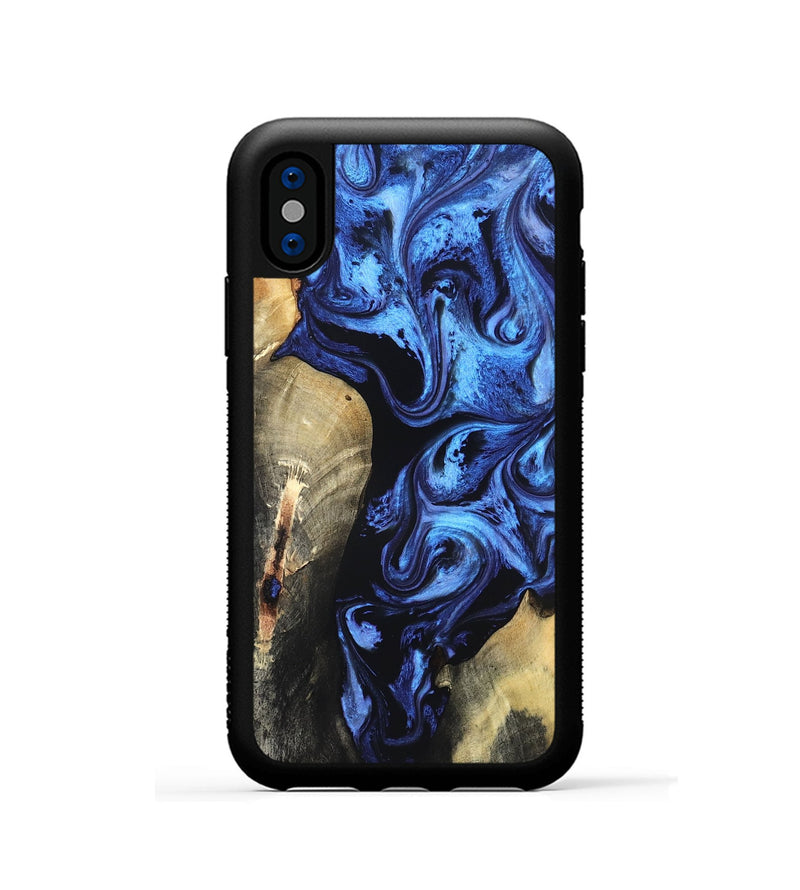 iPhone Xs Wood Phone Case - Jeana (Blue, 820158)