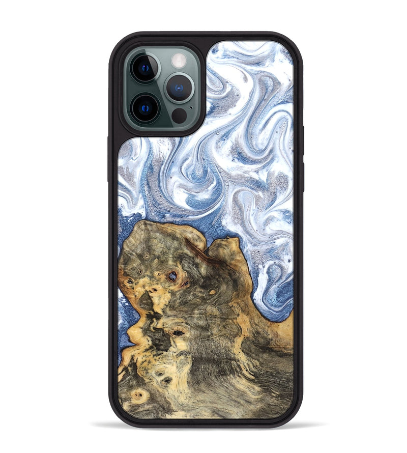 iPhone 12 Pro Max Wood Phone Case - Brianna (Blue, 820159)