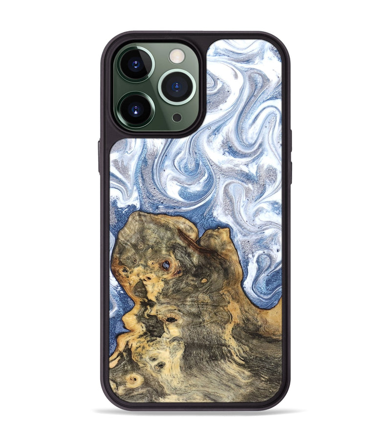 iPhone 13 Pro Max Wood Phone Case - Brianna (Blue, 820159)