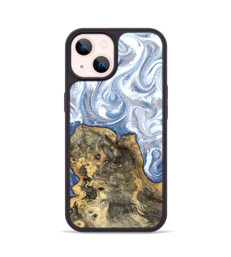 iPhone 14 Wood Phone Case - Brianna (Blue, 820159)